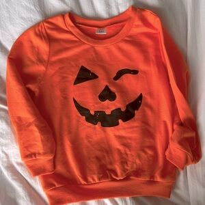 Orange Pumpkin Face Kids Costume Sweatshirt